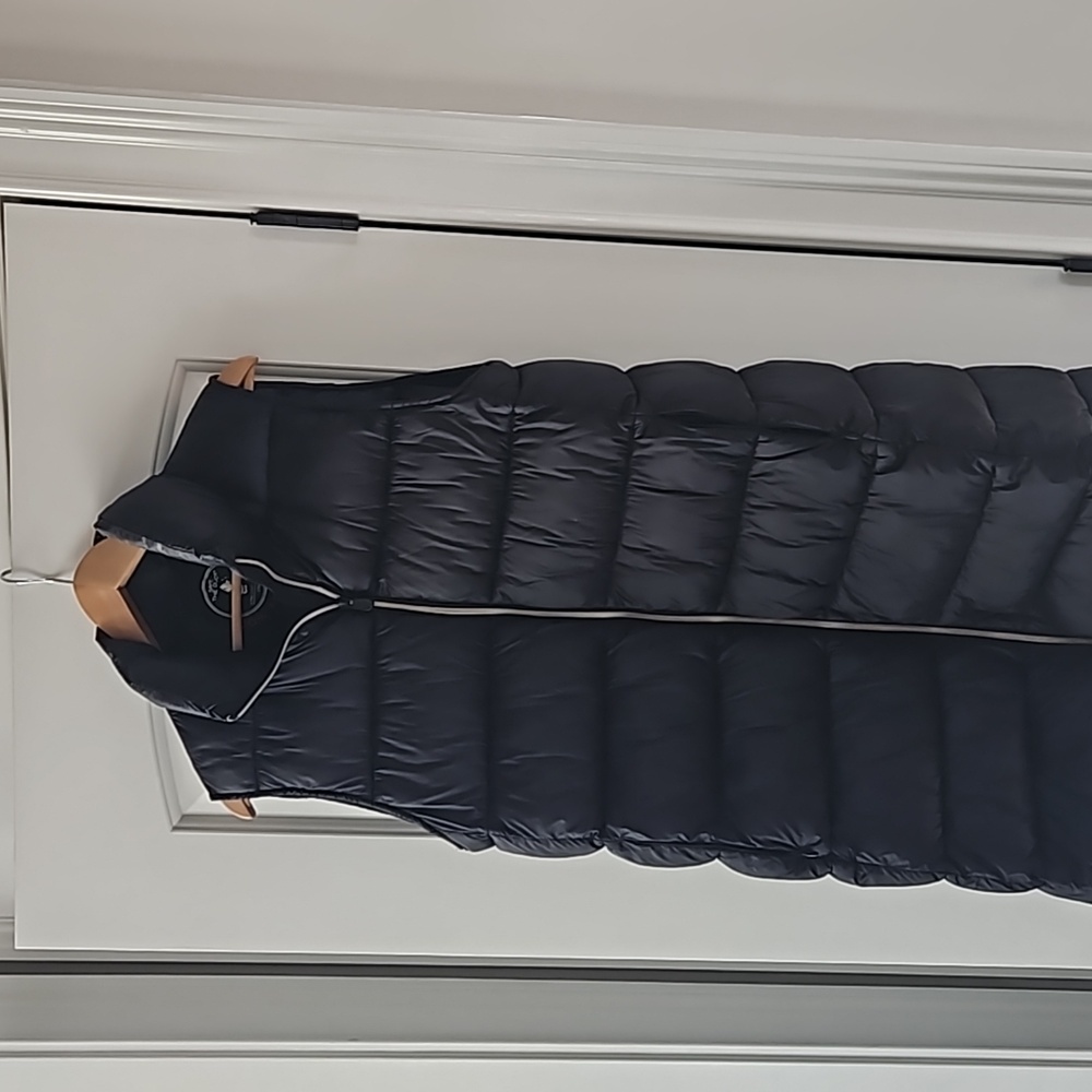 Save the Duck Black Long Mock Neck Quilted Full Zip Outdoor Winter Puffer Vest M